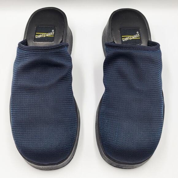 Y2K What’s What by Aerosoles Dark Blue and Black Platform Slip On Mules Women 6M - Picture 5 of 12